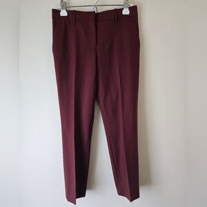 Theory cropped wool stretch trousers dark wine red, Treeca 2 style